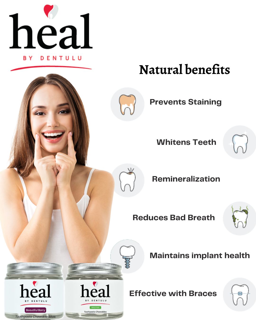 Heal- Compact Toothpaste Chewable Bites