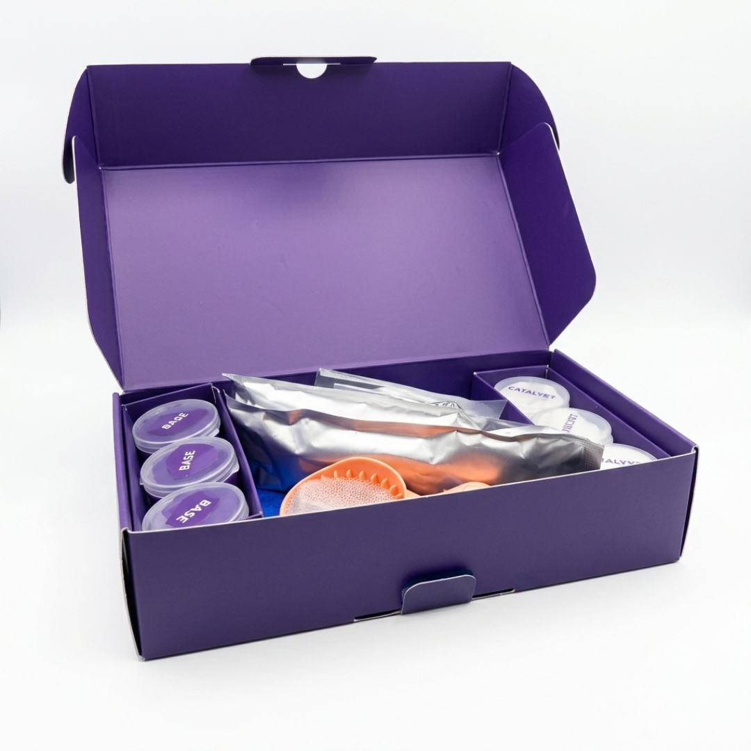 At-Home Dentulu Impression Kit – Professional Dental Mold Kit with Impression Material, Trays, Shade Guide & Return Envelope