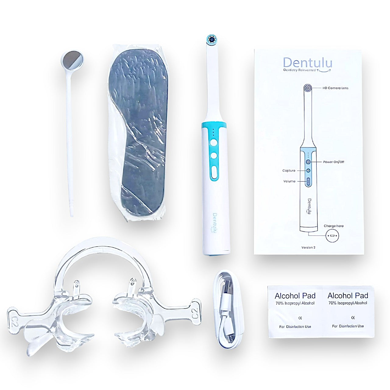 Wireless Personal Oral Health Tracking Camera - Includes Mirror and Retractors