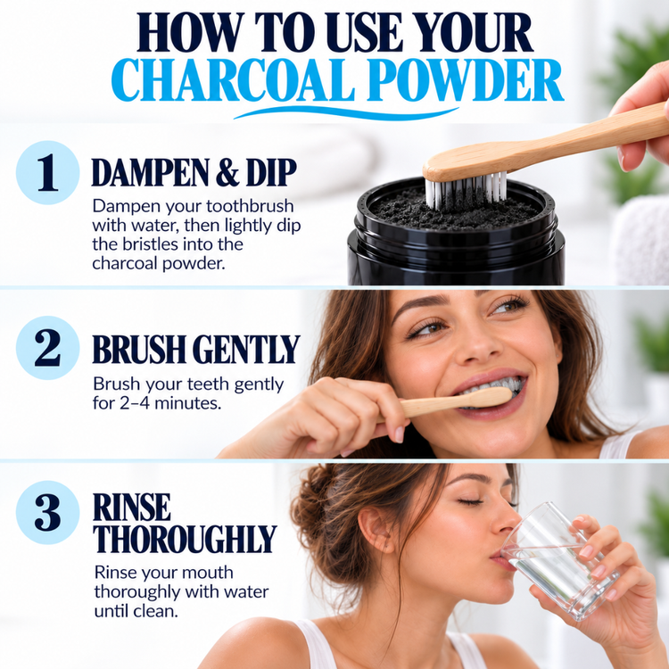 Organic Charcoal Teeth Whitening Powder (B.O.G.O Deal)