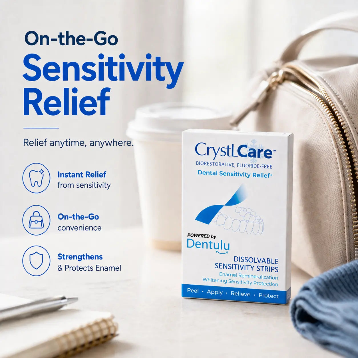 Stop Tooth Sensitivity Fast | CrystLCare™ Enamel Strips